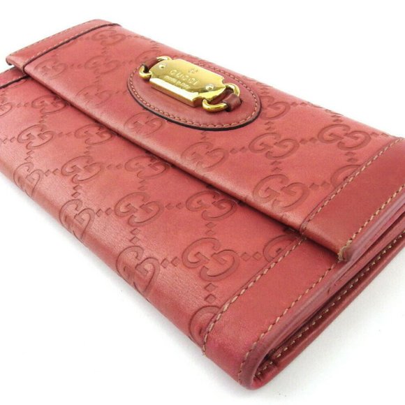 Gucci Long Wallet Gucci Shima Pink Leather Auth USED E1637 - Picture 9 of 9